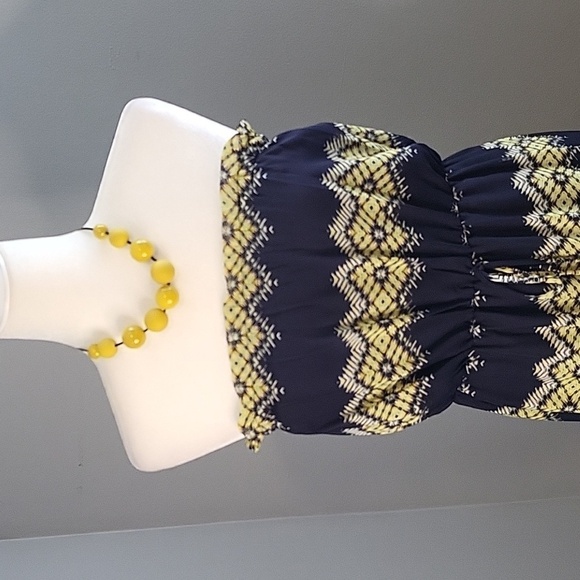 City Triangles Strapless Side Slit Partially Lined Sheer Overlay Maxi - Size M - Picture 4 of 15